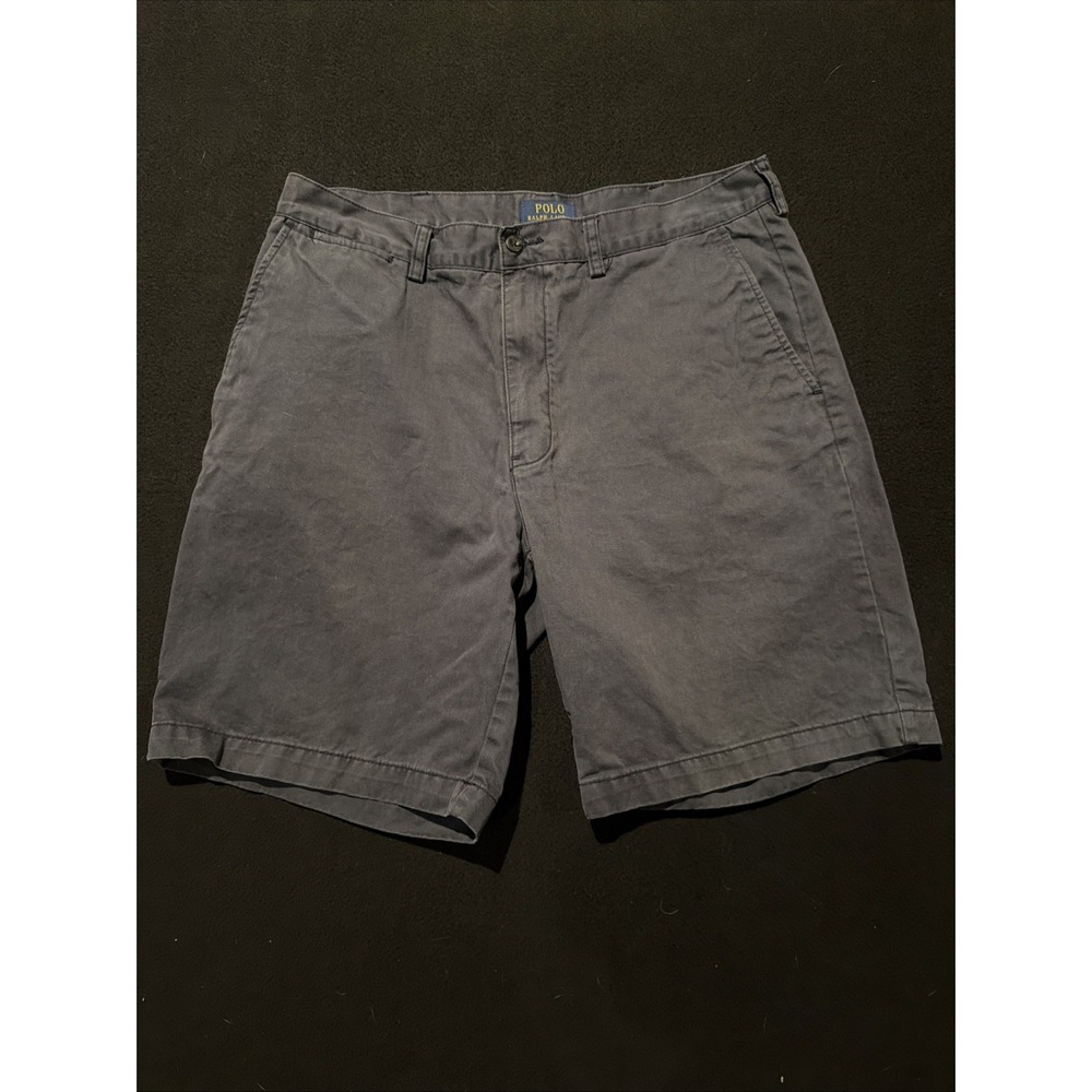 Polo Ralph Lauren Chino Flat Front Shorts Dark Blue 9" Inseam Men's Size 34